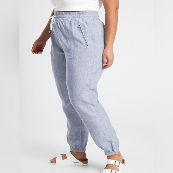 Athleta Cabo Linen Jogger Womens Plus Size 24 Pull On Pants 100% Linen - Picture 1 of 10